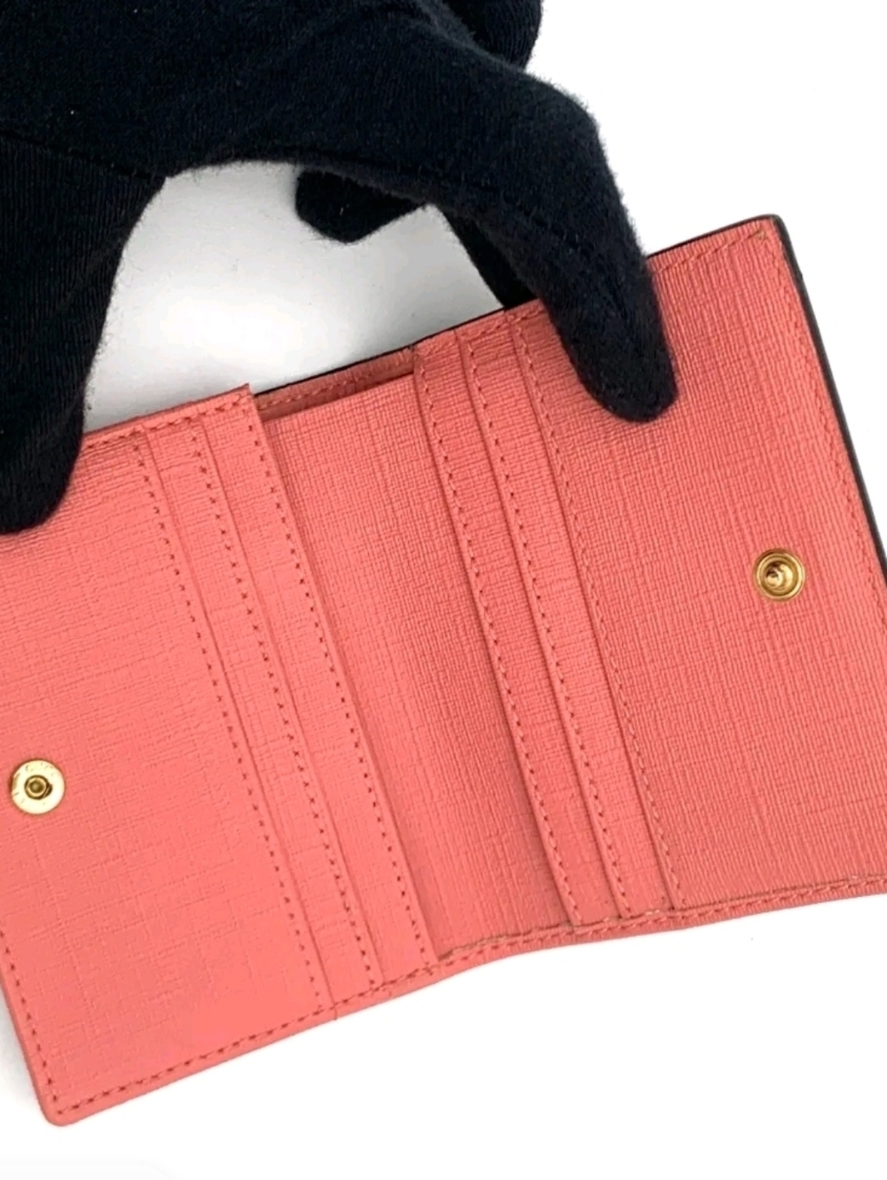 Compact Coral Pink Trifold Wallet - Women's Accessory